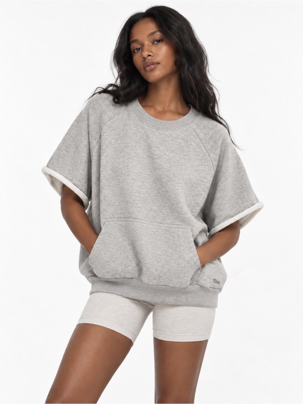 Aritzia TNA Cozy Fleece Boyfriend Top